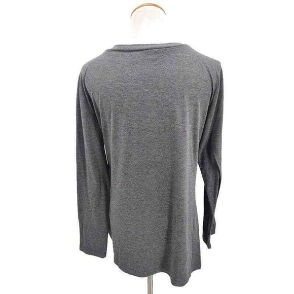 Oyanus gray twist hem detail long sleeve top in size medium - Picture 2 of 3